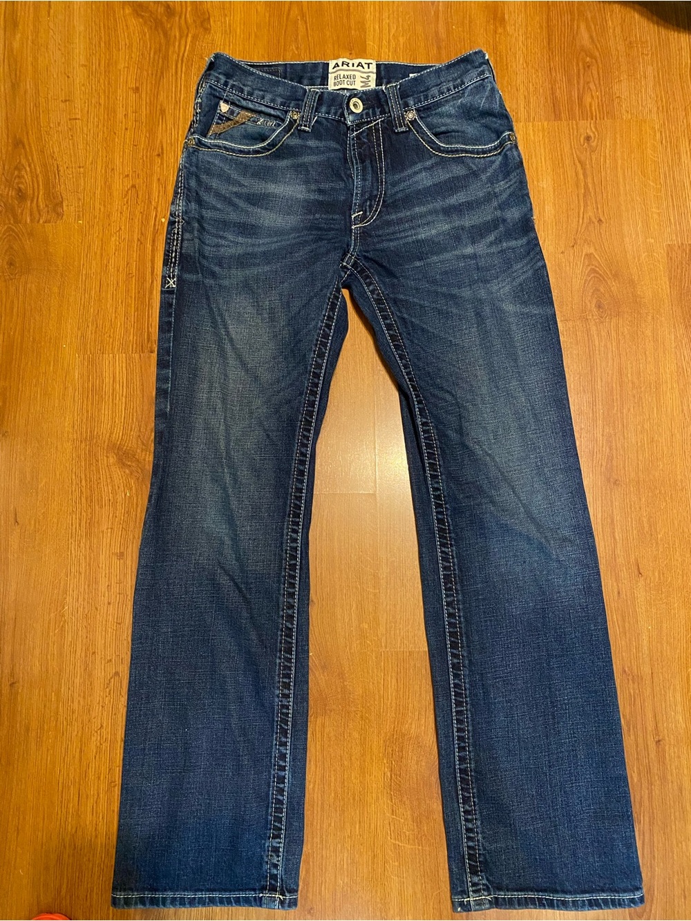 Ariat Men’s Dark Blue Relaxed Bootcut Jeans 30x32